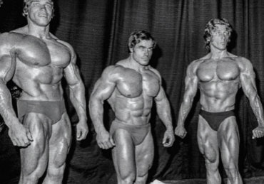 Arnold Schwarzenegger, Franco Columbu y Frank Zane culturistas clásicos